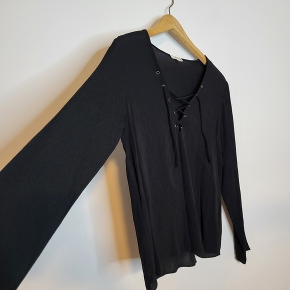 Aritzia Wilfred Free Black Lace Up Top Size S - Picture 9 of 9